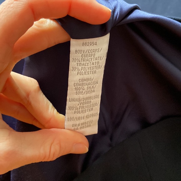 Theia Dark Navy Blue Halter Siren Full Length Maxi Gown Bridesmaid Event Dress - Picture 14 of 14